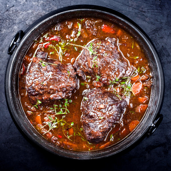 Slow Cooked Veal Cheeks in Red Wine Sauce